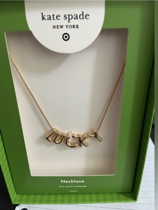 kate spade Jewelry - NIB Kate Spade/Target Collection Gold-tone 'LUCKY' Letter Charm Necklace